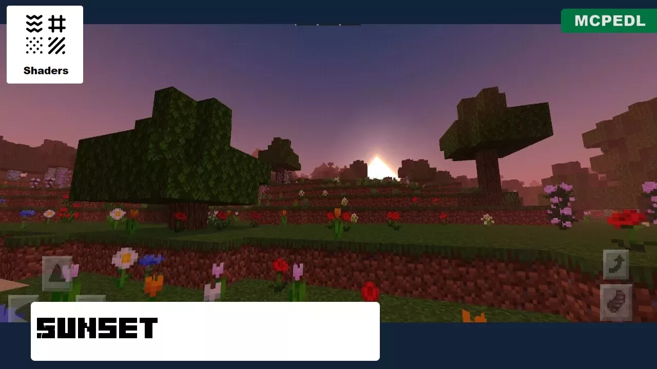Sunset from Unbelievable Shader for Minecraft PE