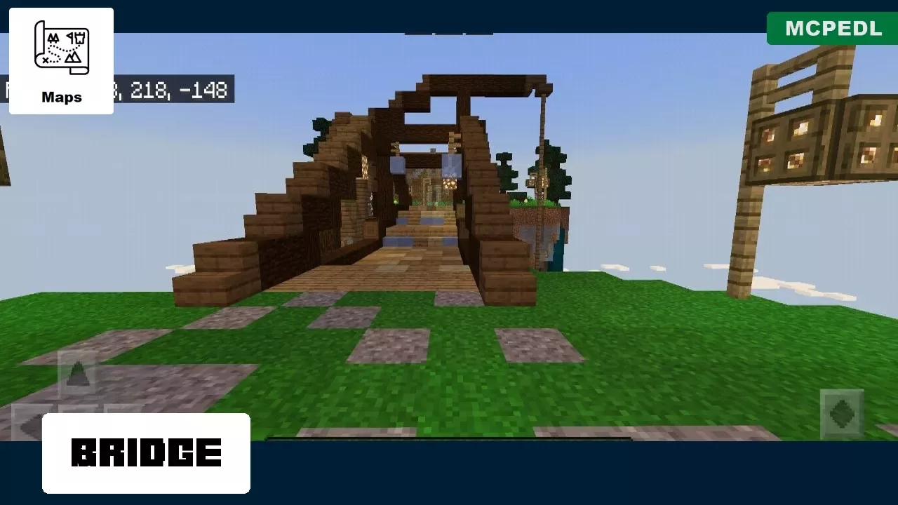 Bridge from Island with Volcano Map for Minecraft PE