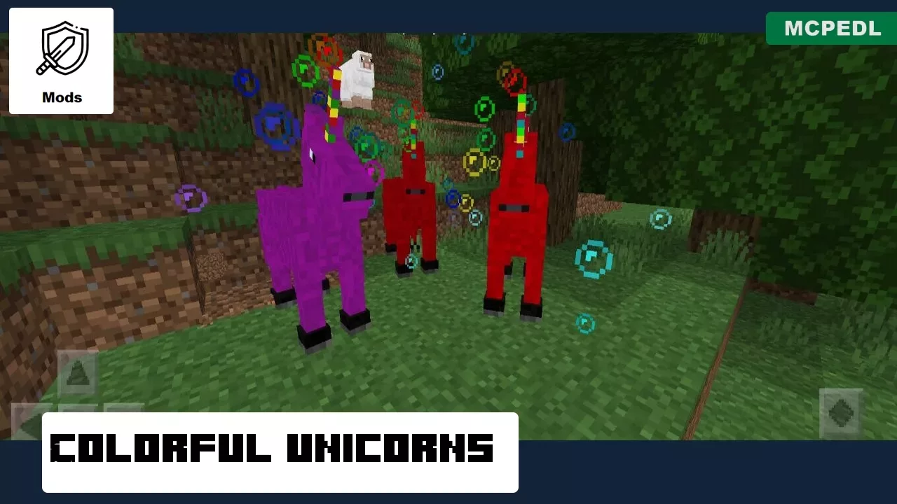 Colorful Unicorns from Unicorn Mod for Minecraft PE