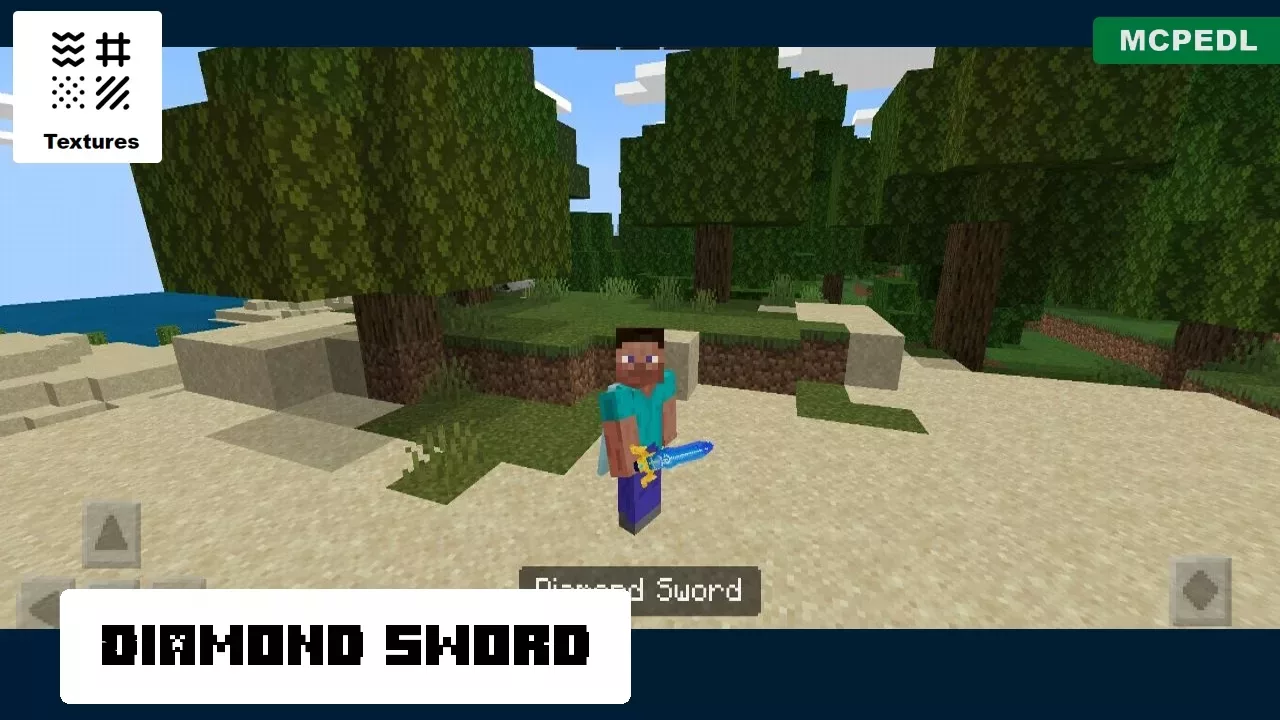 Diamond Sword from Genshin Impact Texture Pack for Minecraft PE