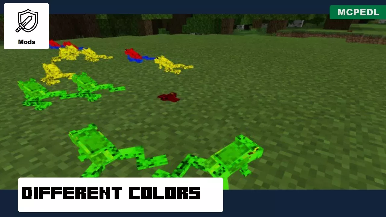 Different Colors from Frogs Mod for Minecraft PE