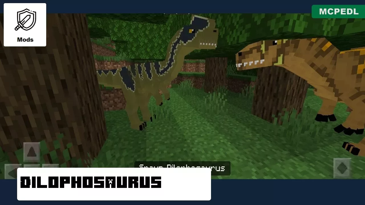 Dilophodaurus from T Rex Mod for Minecraft PE