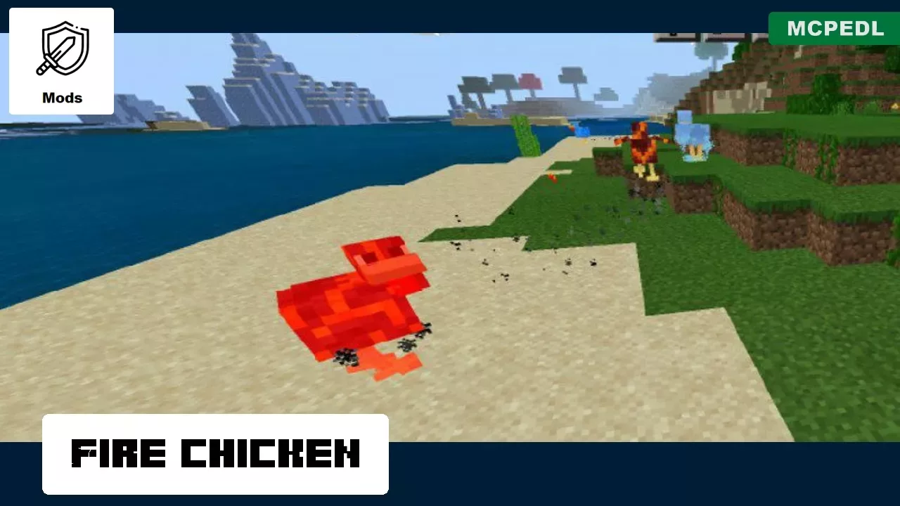Fire Chicken from Chicken Mod for Minecraft PE