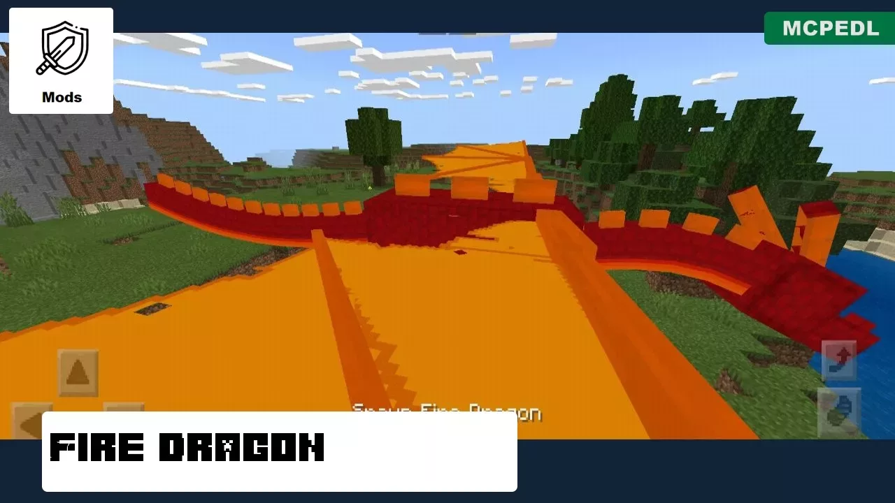 Fire Dragon from Grow Your Dragon Mod for Minecraft PE