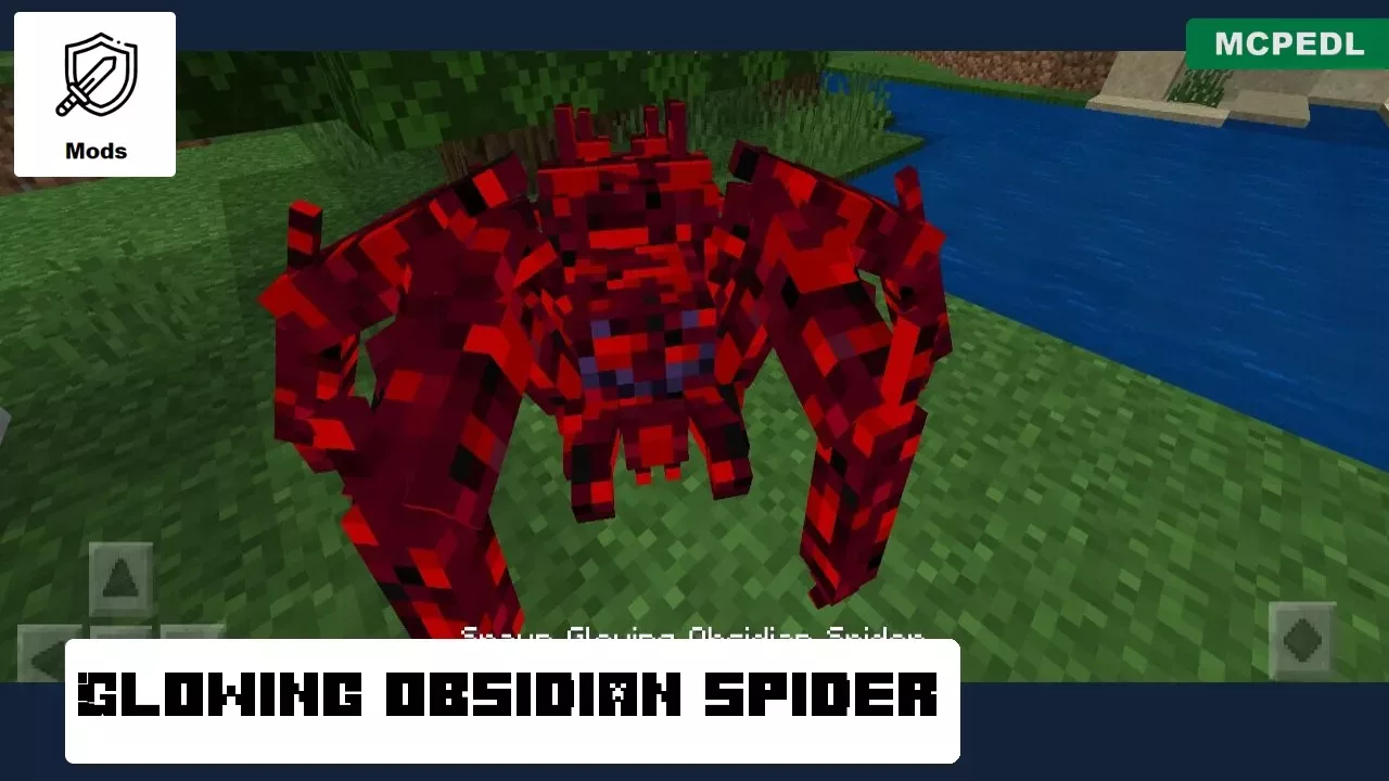 Glowing Obsidian Spider from Spider Mod for Minecraft PE