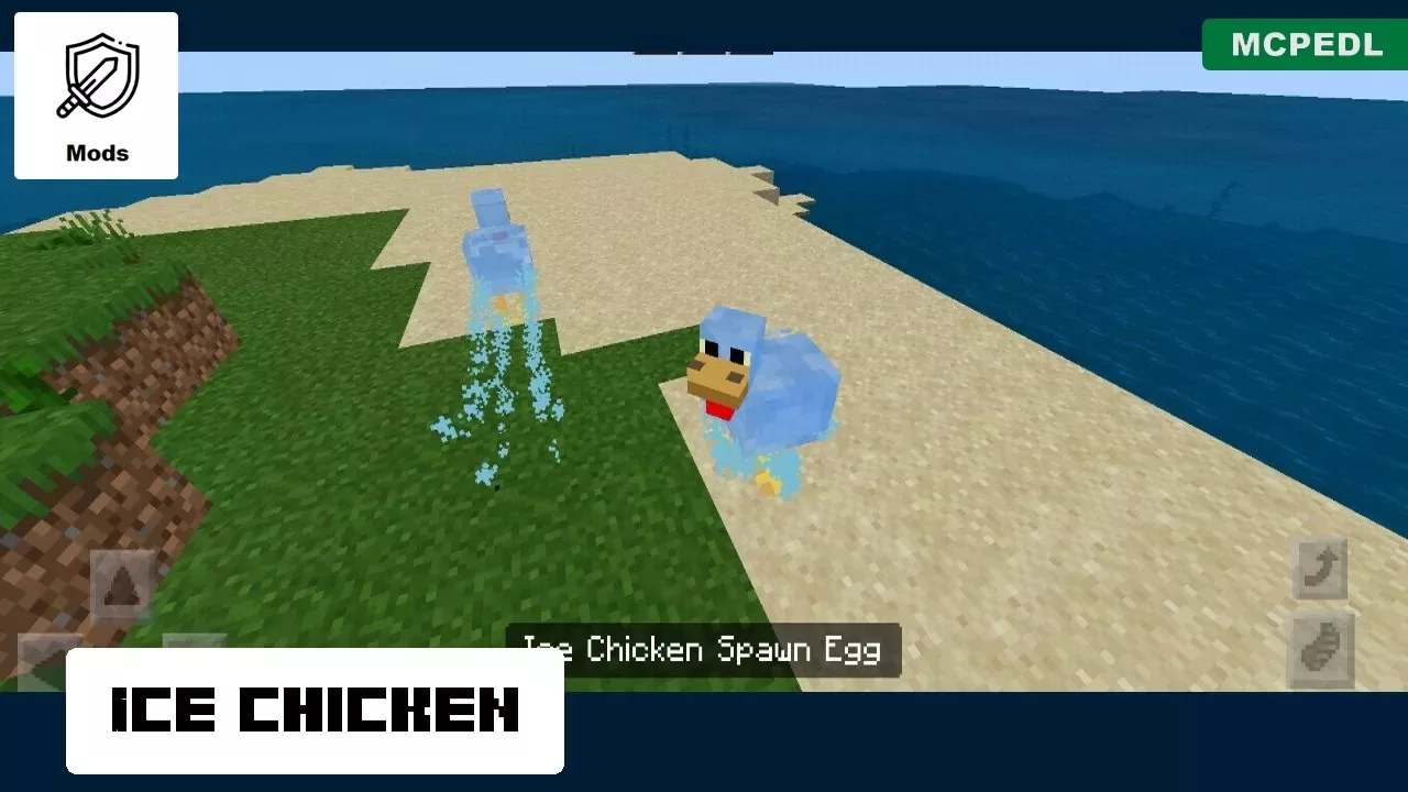 Ice Chicken from Chicken Mod for Minecraft PE
