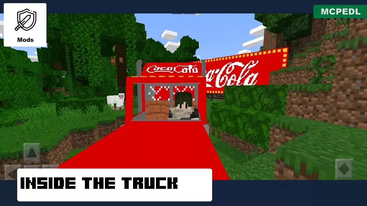 Inside the Truck from Cola Mod for Minecraft PE