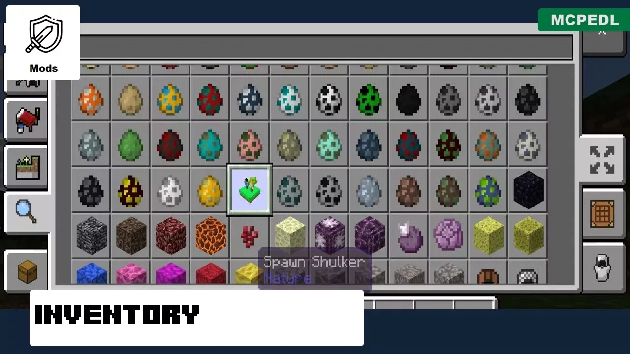 Inventory from Cake Mod for Minecraft PE