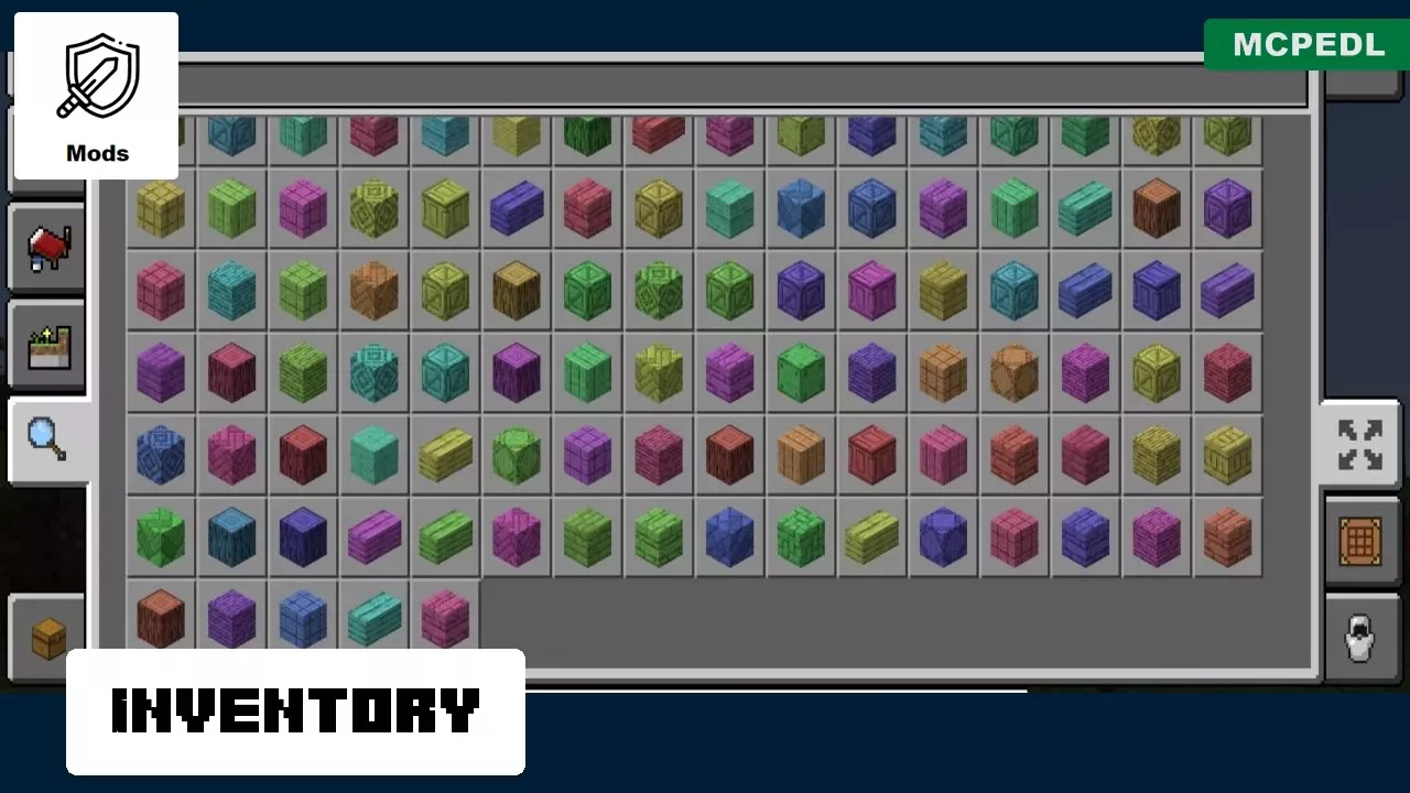 Inventory from Rainbow Mod for Minecraft PE