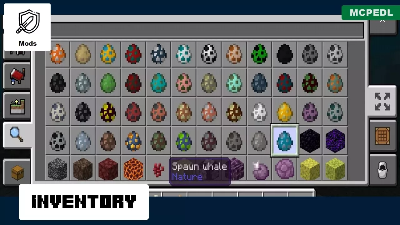 Inventory from Whale Mod for Minecraft PE