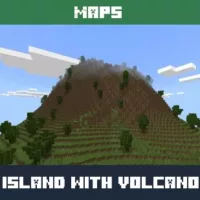 Island with Volcano Map for Minecraft PE