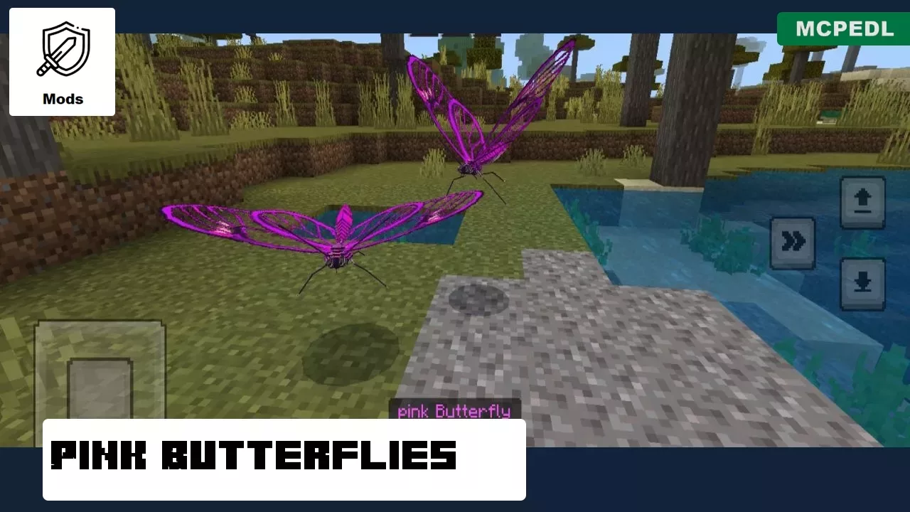 Pink Butterflies from Star Insects for Minecraft PE