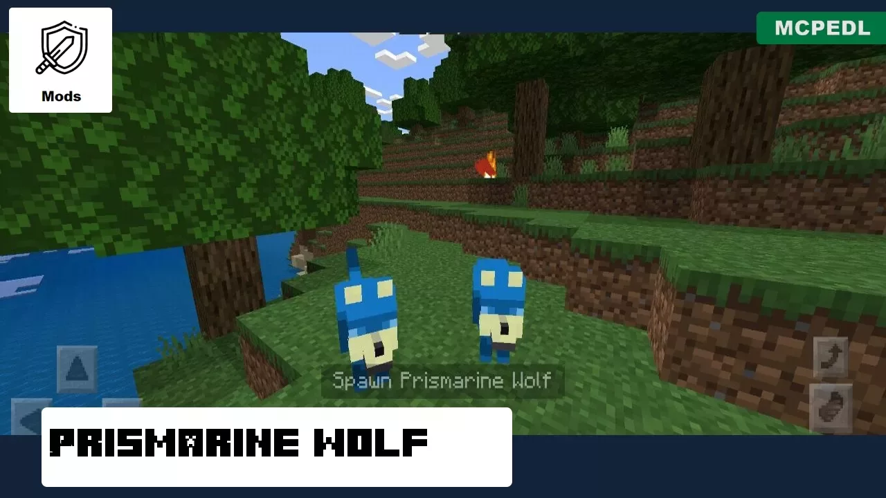Prismarine Wolf from Wolf Mod for Minecraft PE