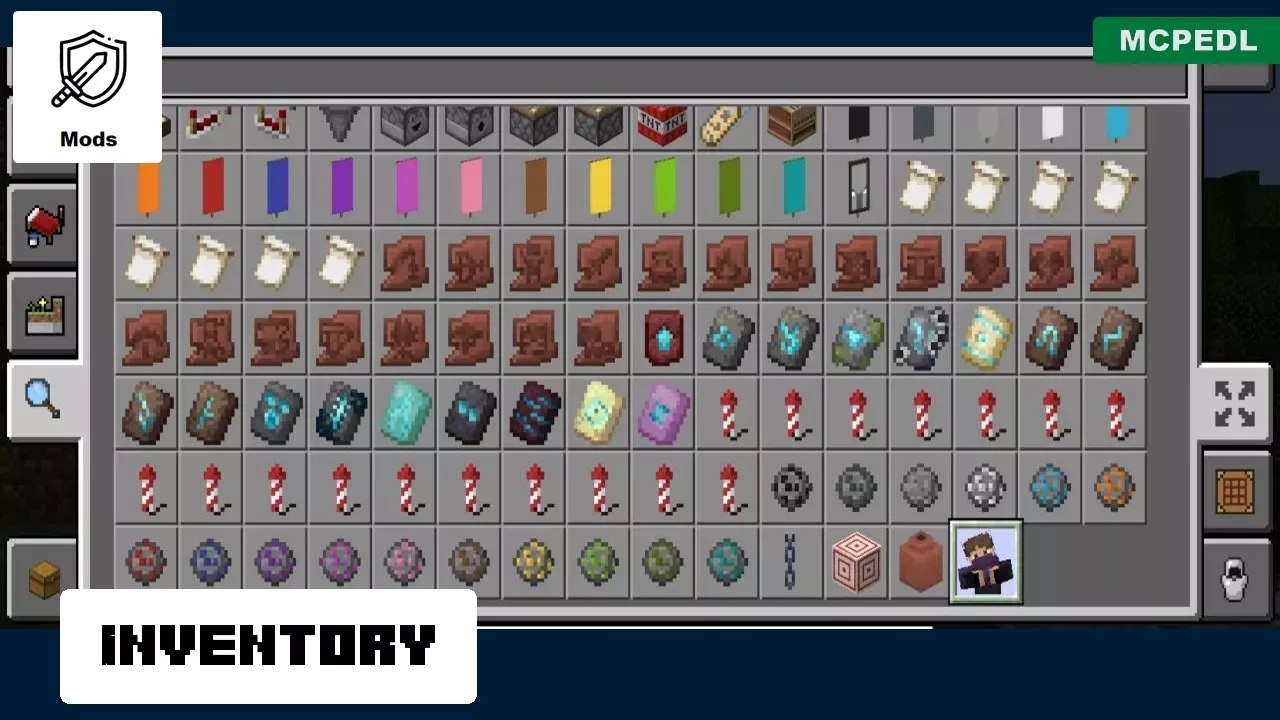 Inventory from Emotes Mod for Minecraft PE