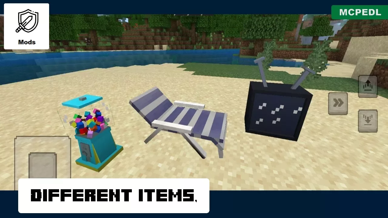 Different Items from Decocraft Mod for Minecraft PE