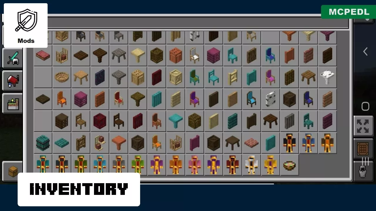 Inventory from Medieval Furniture Mod for Minecraft PE