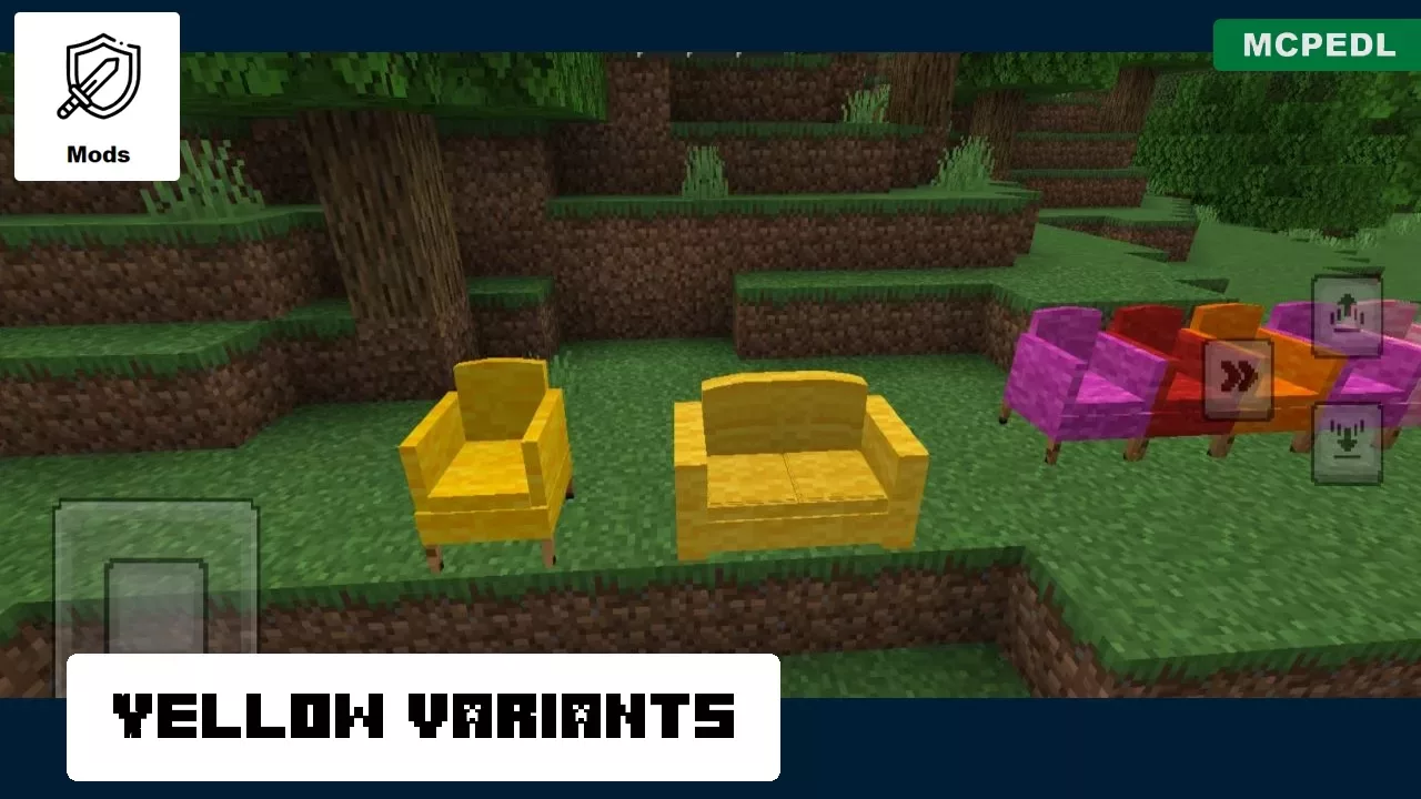 Yellow Variants from Modern Furniture Mod for Minecraft PE