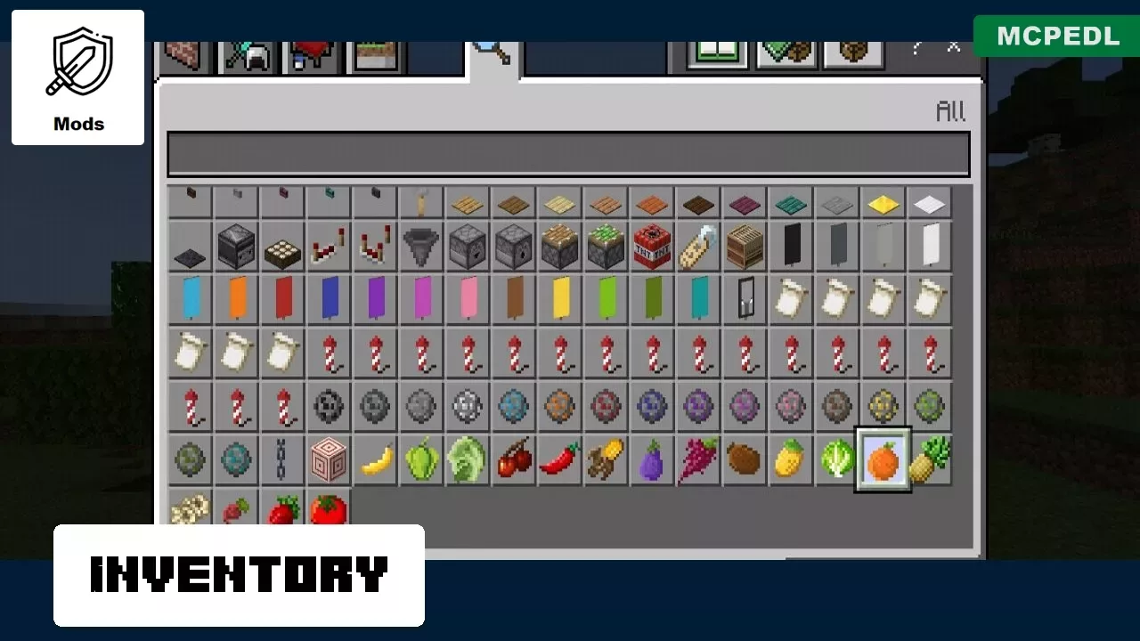 Inventory from Fruits Mod for Minecraft PE