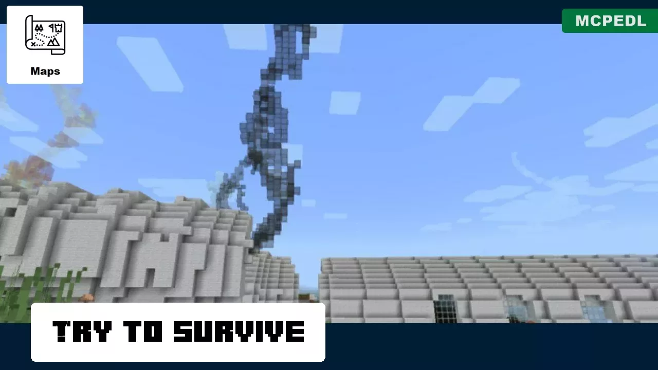 Survive from Crushed Plane Island Map for Minecraft PE