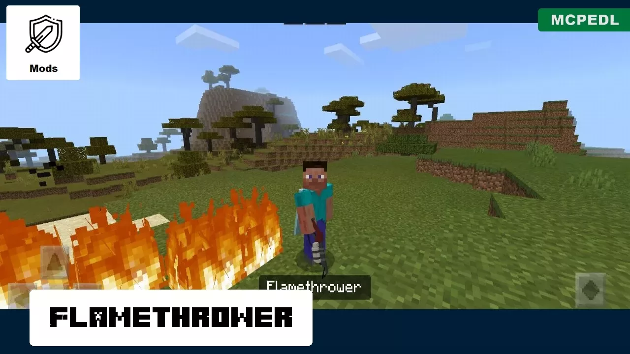 Flamethrower from 3D Guns Mod for Minecraft PE