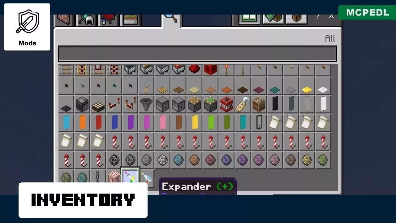 Inventory from Recizer Gun Mod for Minecraft PE