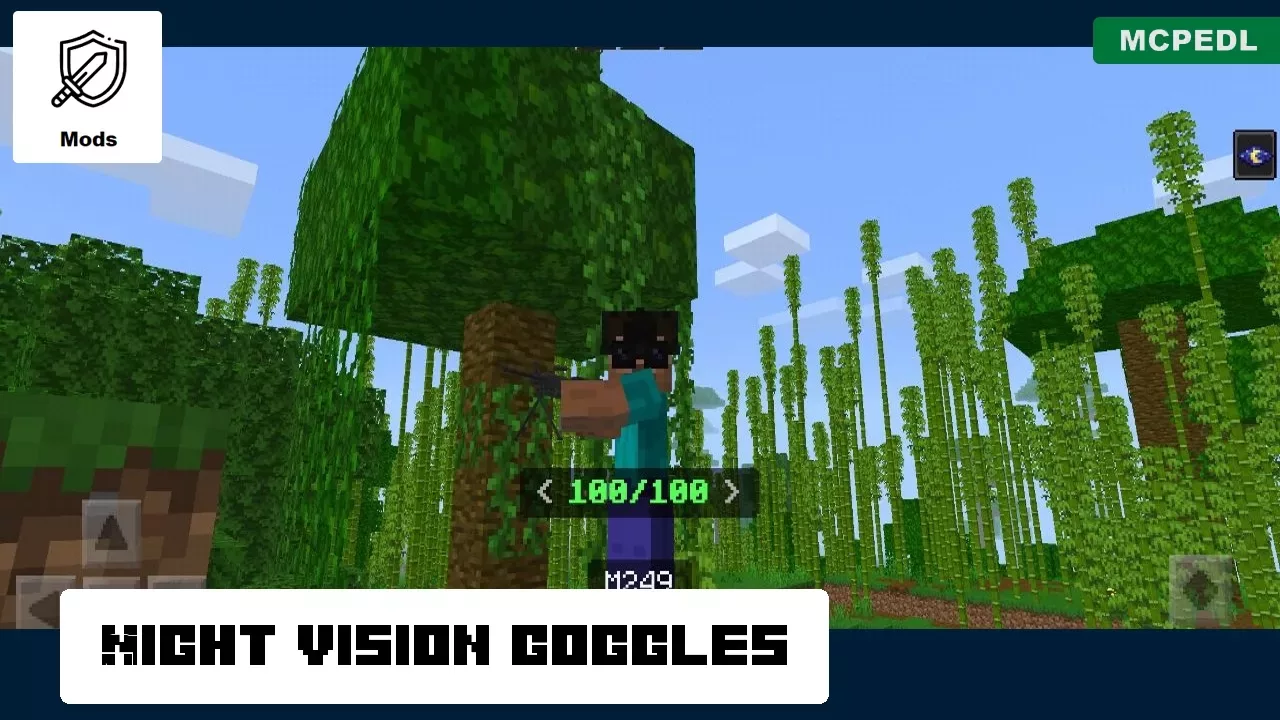 Night Vision Goggles from 3D Guns Mod for Minecraft PE