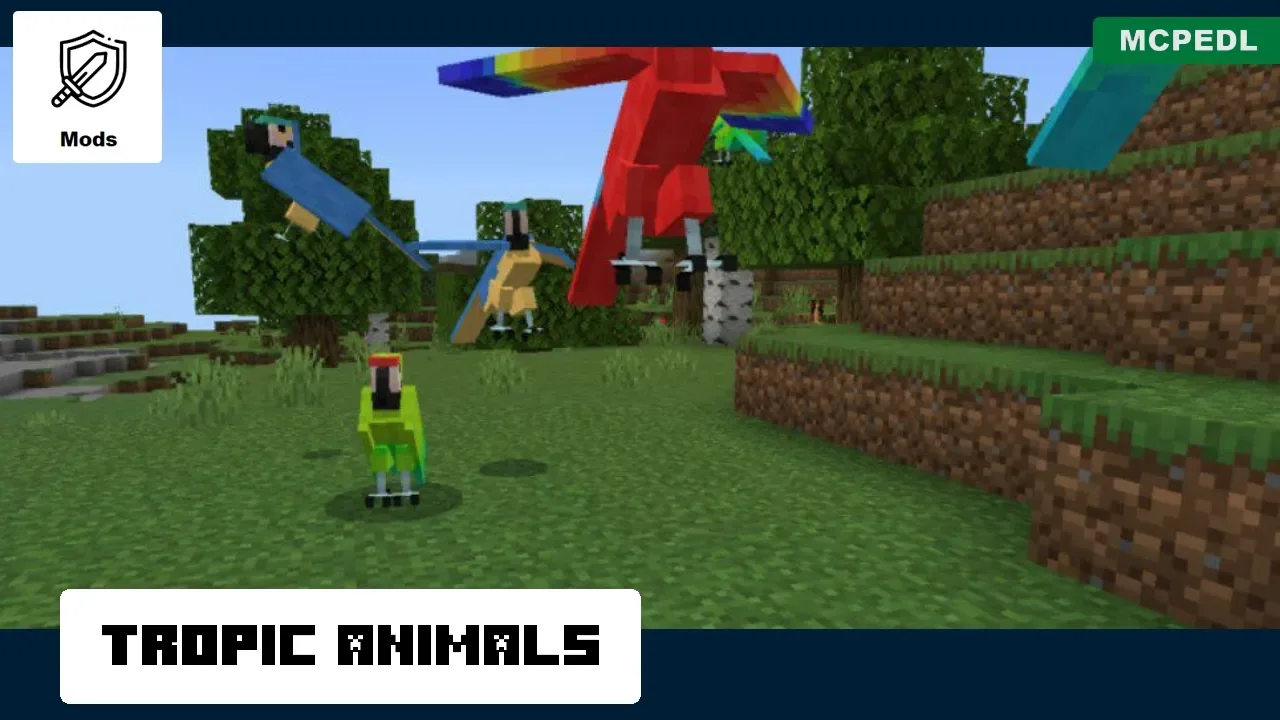 Tropic Animals from Eagle Mod for Minecraft PE