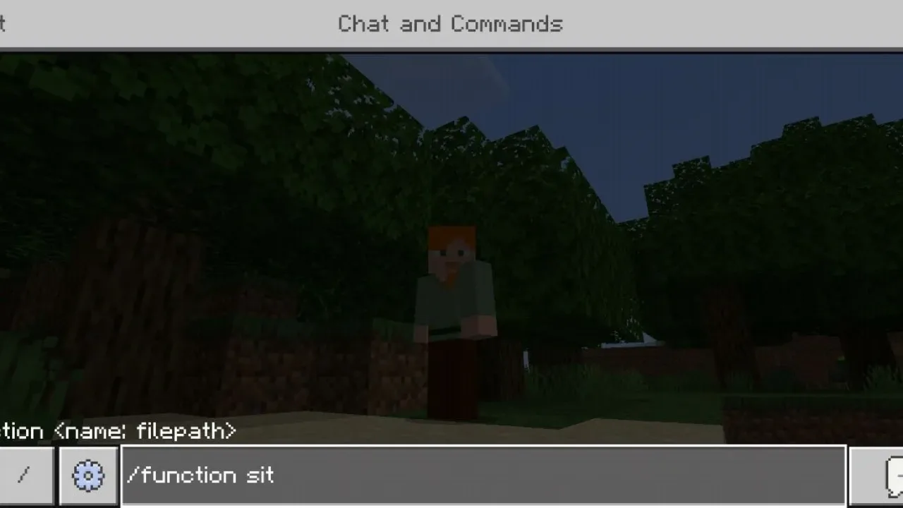 Command from Sit Mod for Minecraft PE