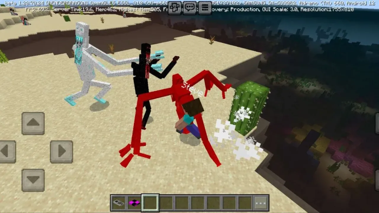 Fight from The Man from the Fog Mod for Minecraft PE