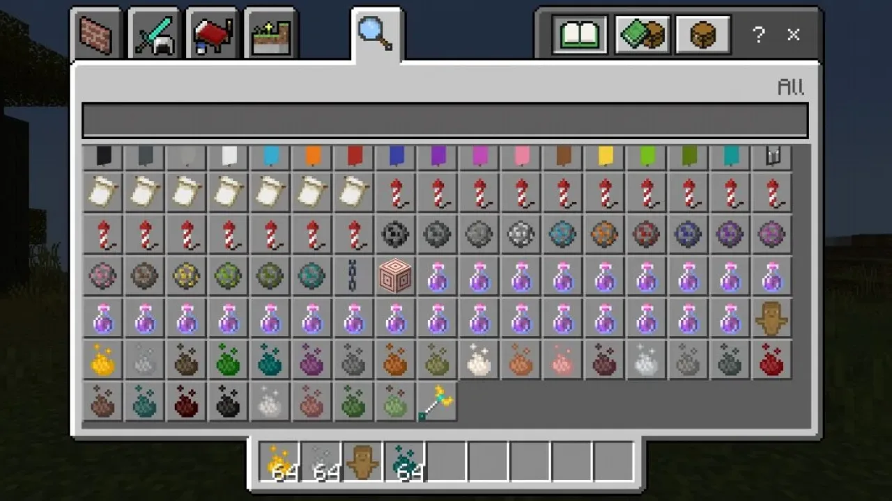 Inventory from Morph Mod for Minecraft PE