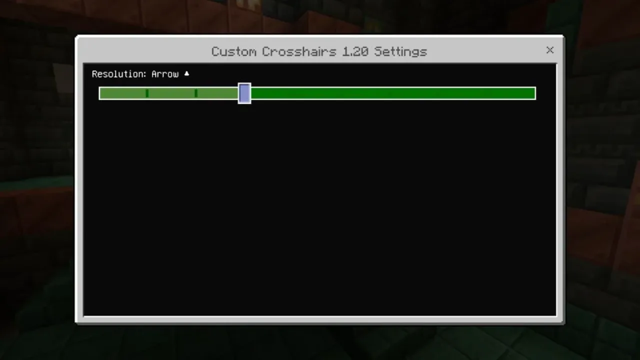 Settings from Custom Crosshair Texture Pack for Minecraft PE