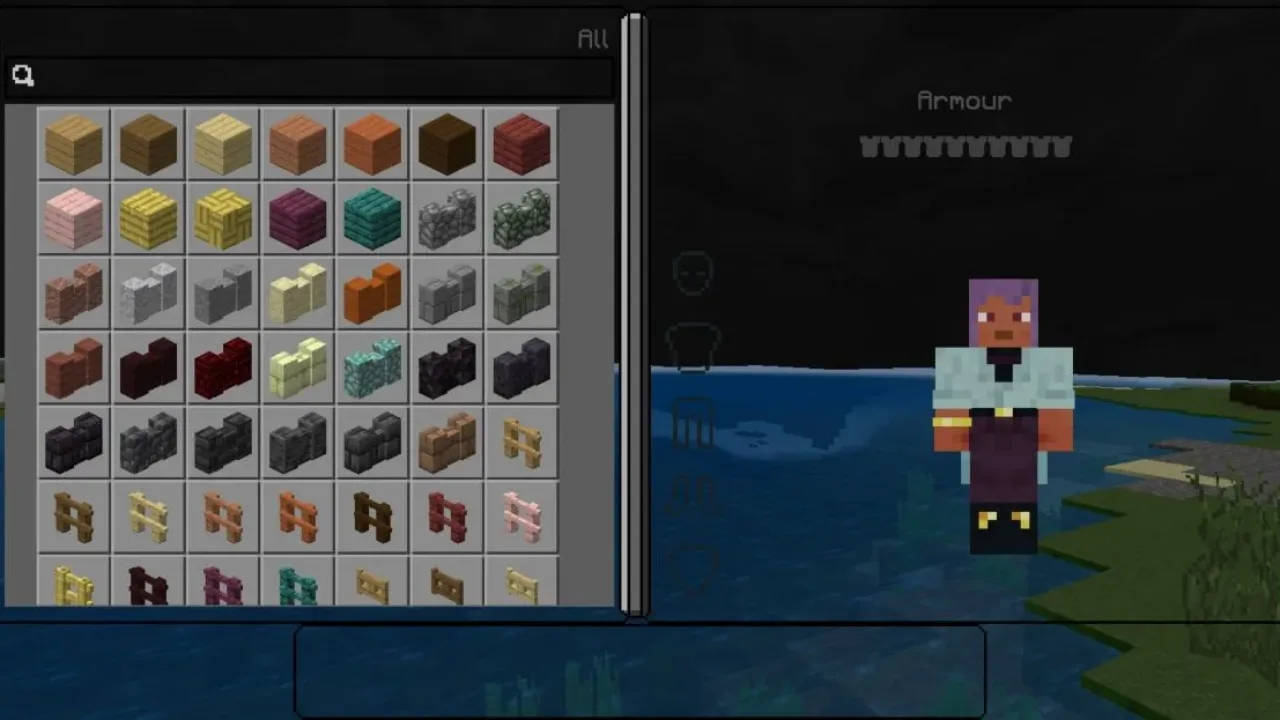 Inventory from Black 128x Texure Pack for Minecraft PE