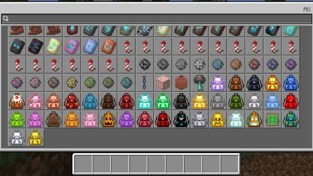 Inventory from Multi Backpack Mod for Minecraft PE