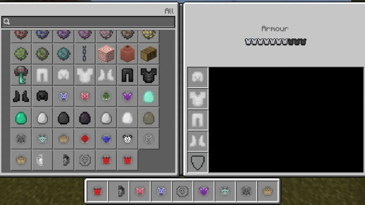 Inventory from Old Talismans Mod for Minecraft PE