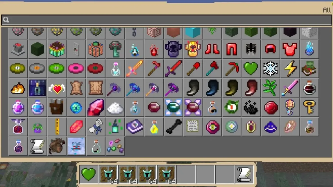 Inventory from Wells RPG Mod for Minecraft PE