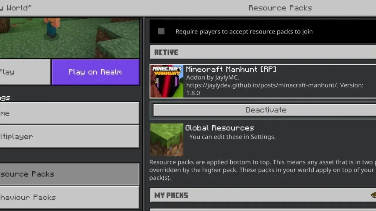 Install from Manhunt Mod for Minecraft PE