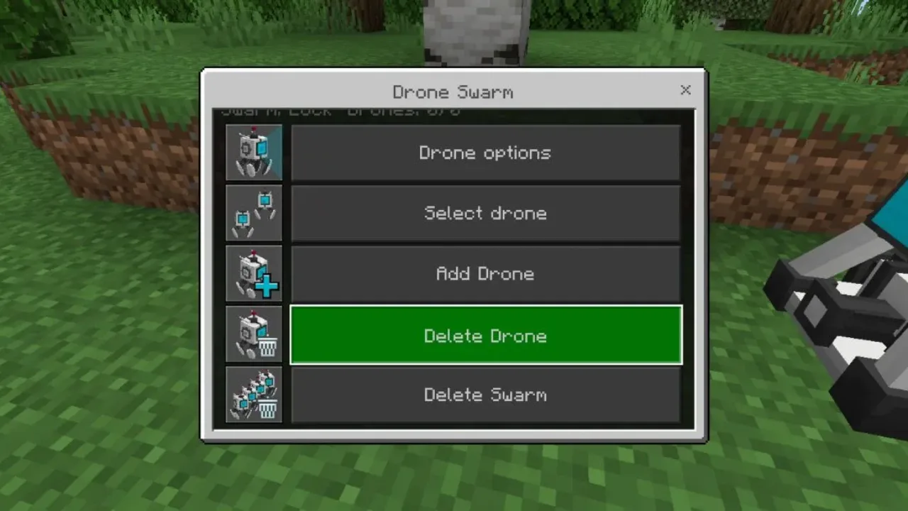 Settings from All-Purpose Drone Mod for Minecraft PE